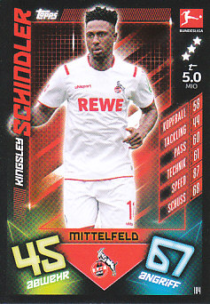 Kingsley Schindler 1. FC Koln 2019/20 Topps MA Bundesliga #184